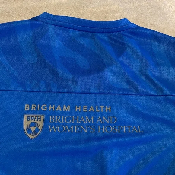 Adidas B.A.A. 10K 2020 Running Shirt Blue Brigham Health Mens Small Activewear - Picture 4 of 8